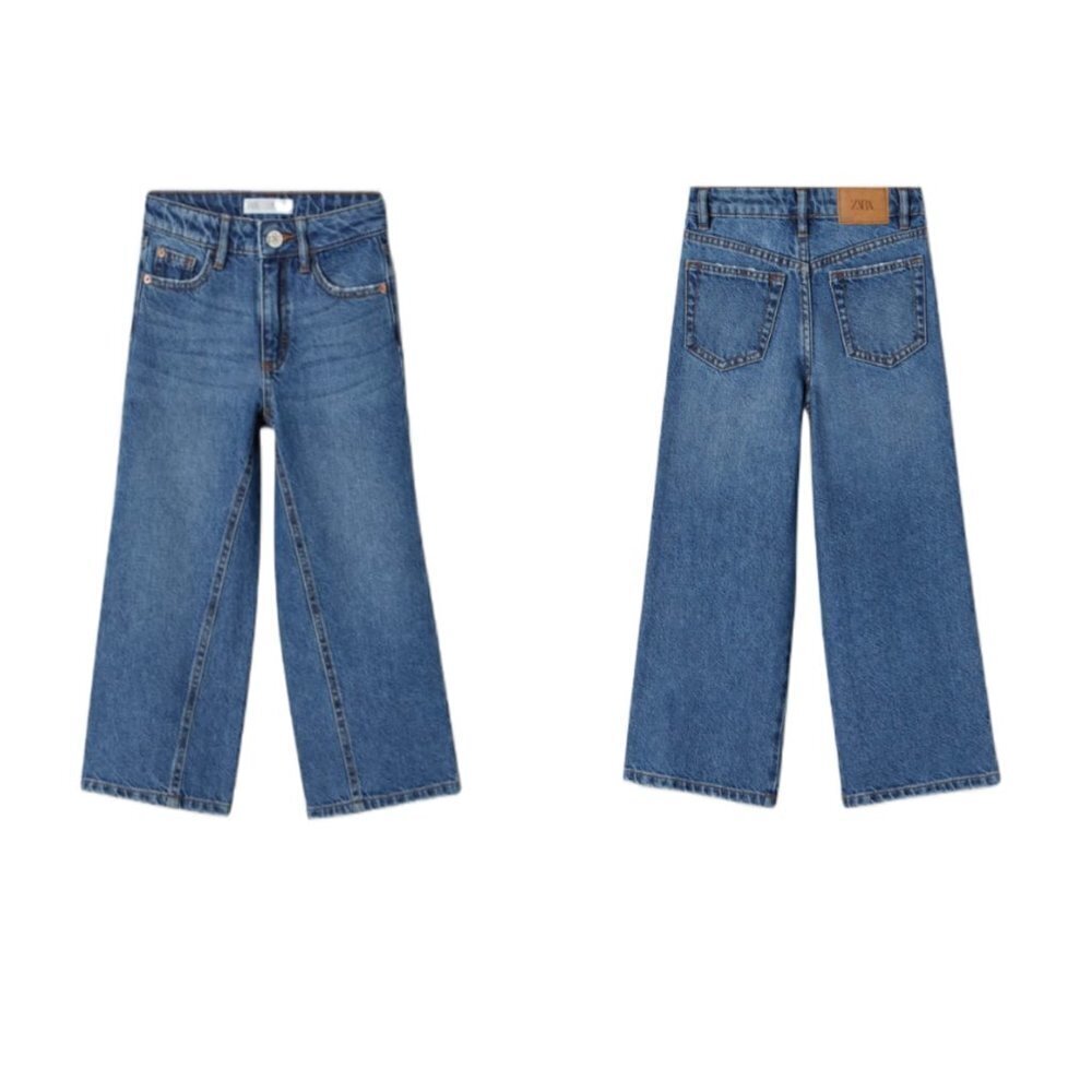 ZARA LOOSE FIT SEAMED JEANS BLUE | 2187/704